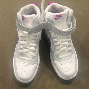 Nike White and Purple Athletic Shoes